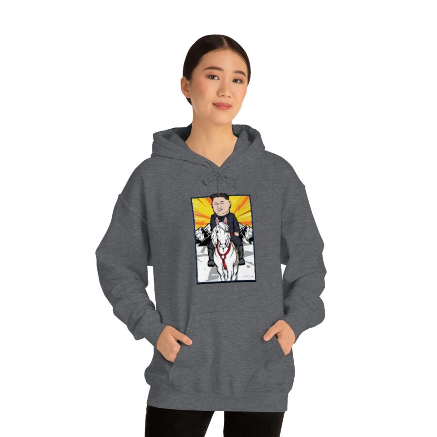 Kim Jung Un Riding White Horse Unisex Heavy Blend™ Hooded Sweatshirt - Image 34