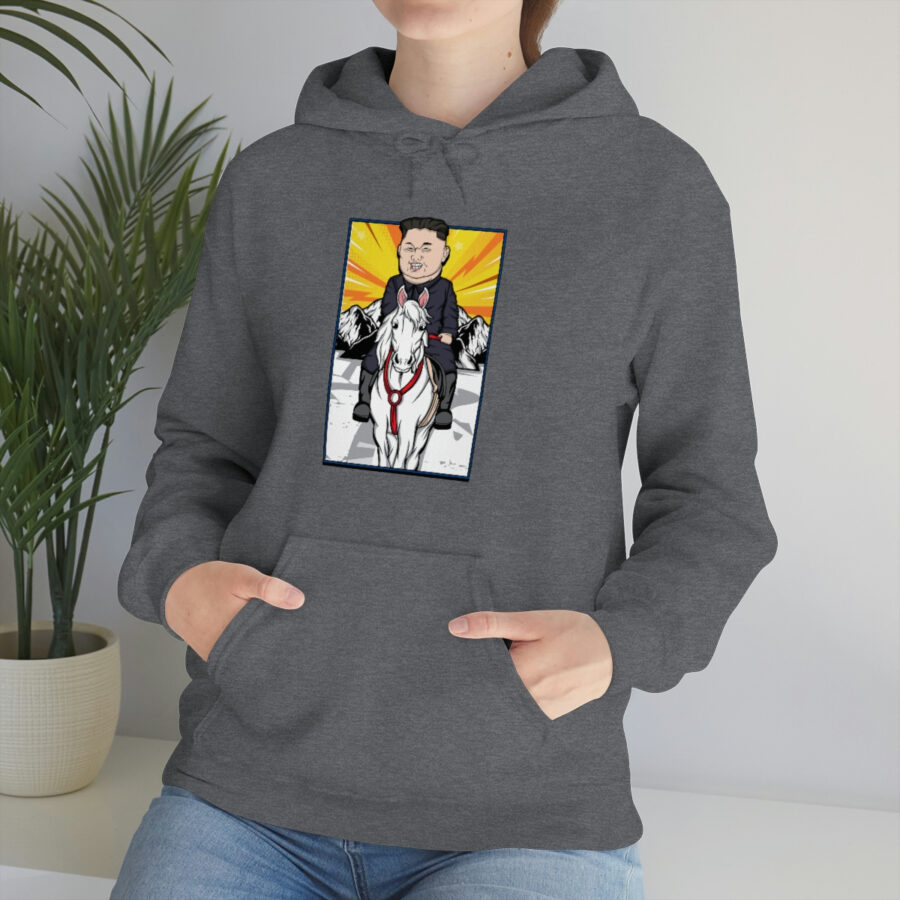 Kim Jung Un Riding White Horse Unisex Heavy Blend™ Hooded Sweatshirt - Image 38