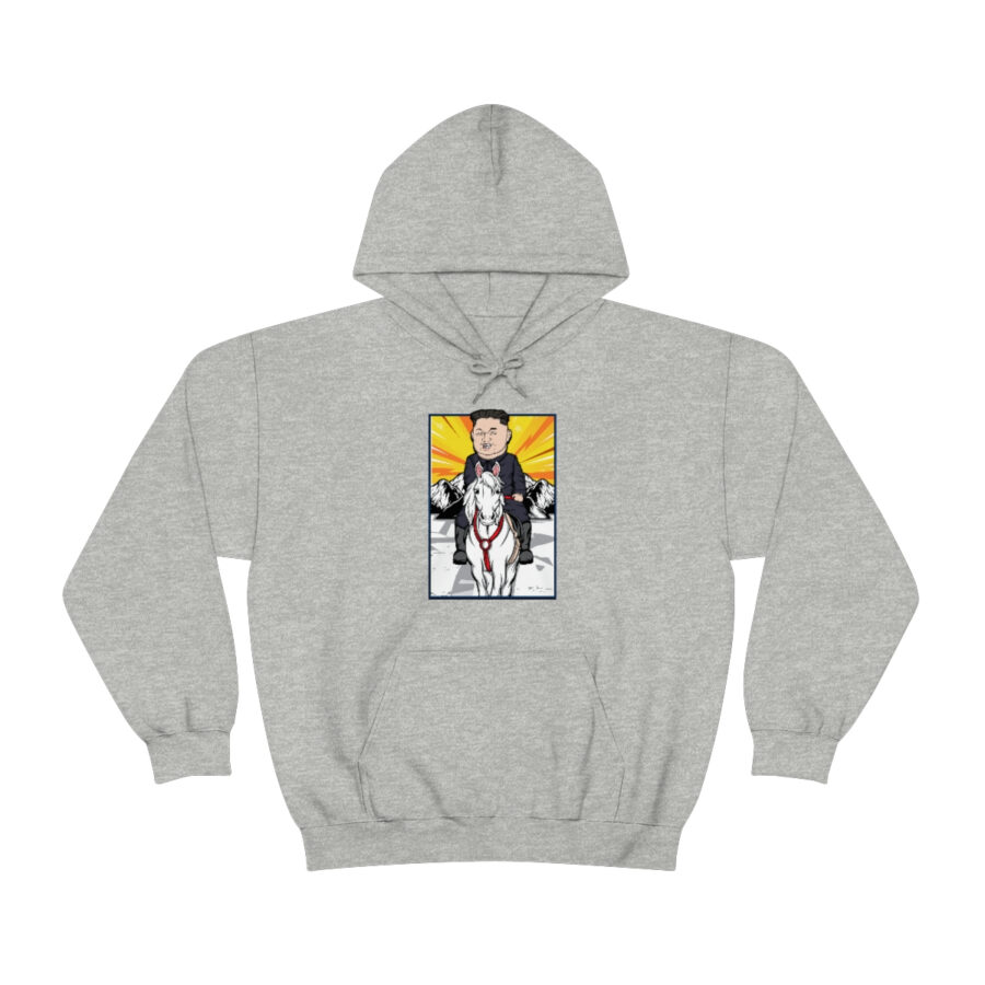 Kim Jung Un Riding White Horse Unisex Heavy Blend™ Hooded Sweatshirt - Image 17