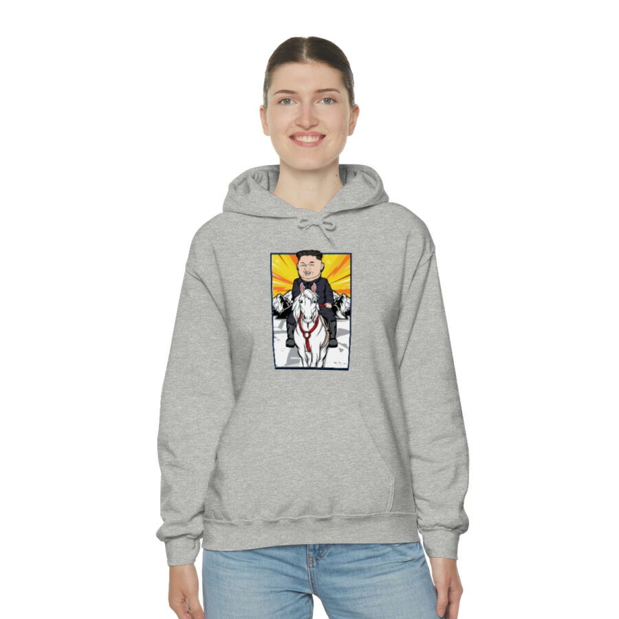 Kim Jung Un Riding White Horse Unisex Heavy Blend™ Hooded Sweatshirt - Image 20