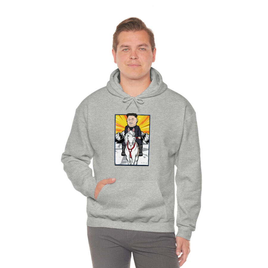 Kim Jung Un Riding White Horse Unisex Heavy Blend™ Hooded Sweatshirt - Image 21
