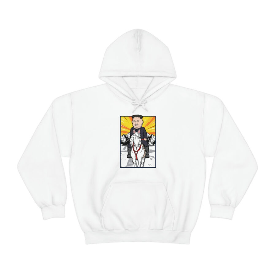 Kim Jung Un Riding White Horse Unisex Heavy Blend™ Hooded Sweatshirt