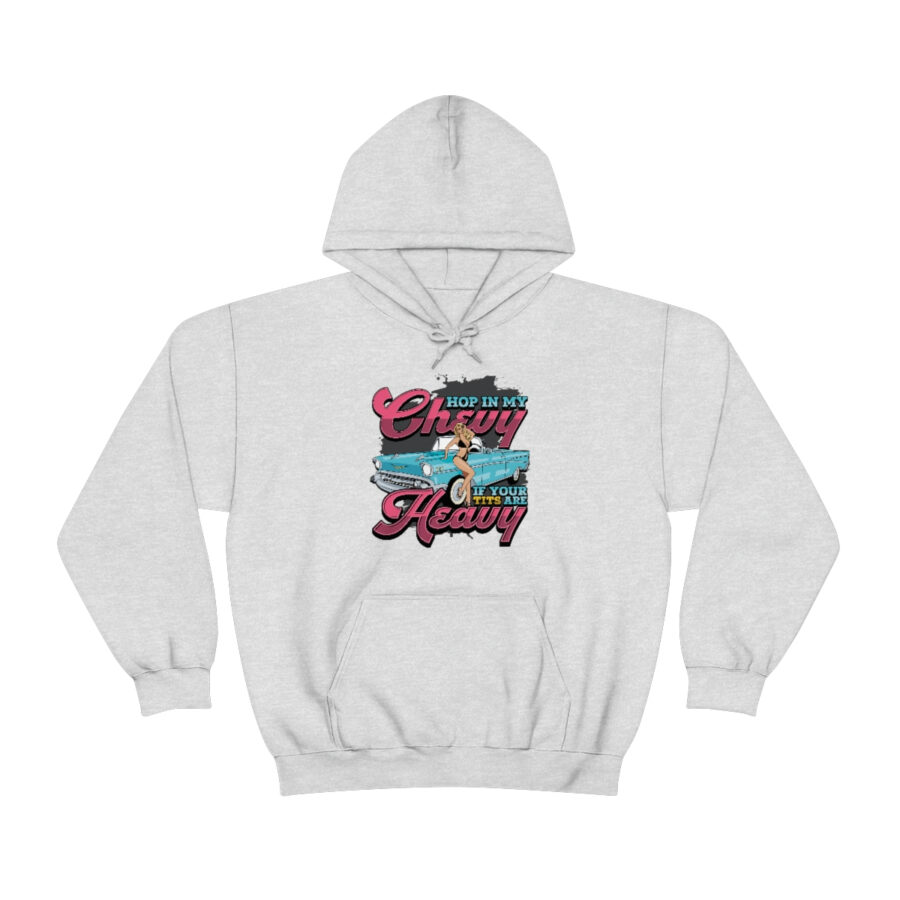 "Hop in my Chevy if your Tits are Heavy" Unisex Heavy Blend™ Hooded Sweatshirt - Image 41
