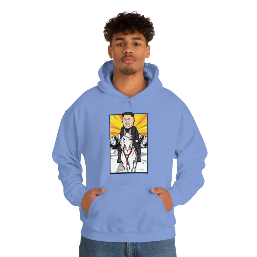 Kim Jung Un Riding White Horse Unisex Heavy Blend™ Hooded Sweatshirt - Image 51
