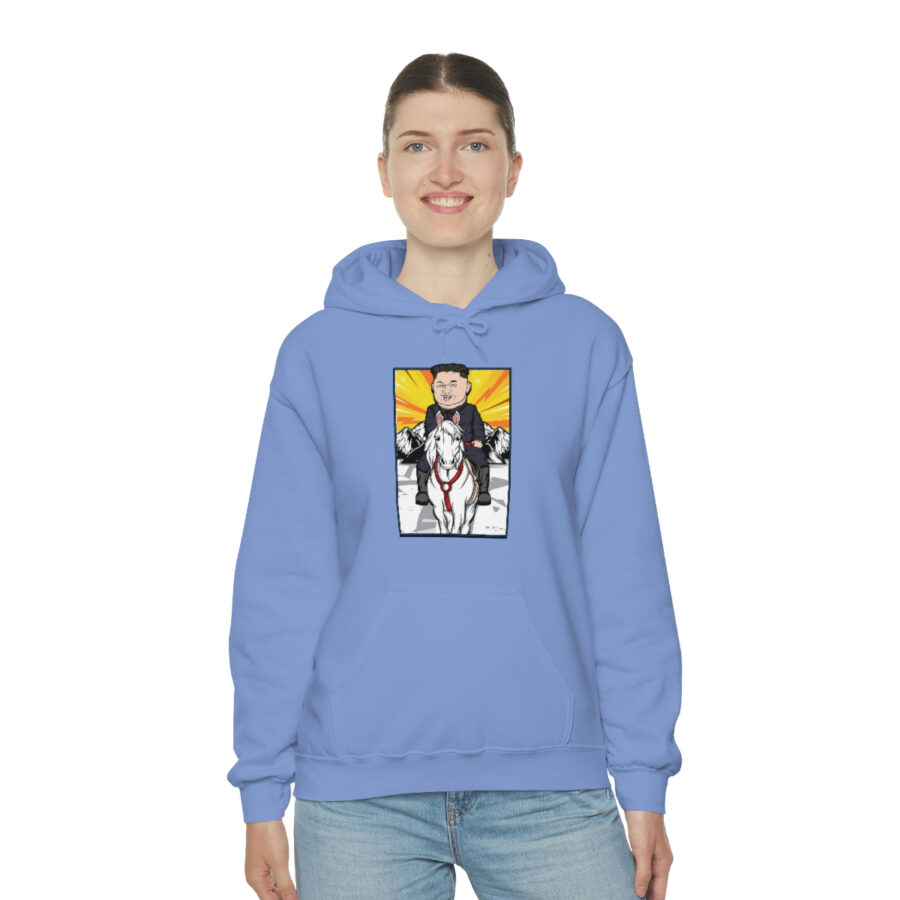 Kim Jung Un Riding White Horse Unisex Heavy Blend™ Hooded Sweatshirt - Image 52