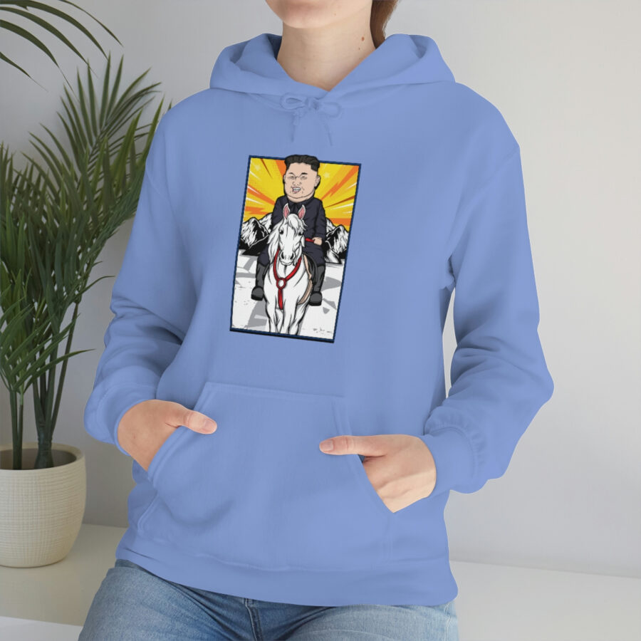Kim Jung Un Riding White Horse Unisex Heavy Blend™ Hooded Sweatshirt - Image 54