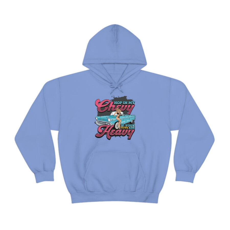 "Hop in my Chevy if your Tits are Heavy" Unisex Heavy Blend™ Hooded Sweatshirt - Image 49