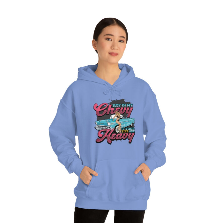 "Hop in my Chevy if your Tits are Heavy" Unisex Heavy Blend™ Hooded Sweatshirt - Image 50