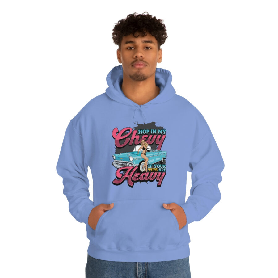"Hop in my Chevy if your Tits are Heavy" Unisex Heavy Blend™ Hooded Sweatshirt - Image 51