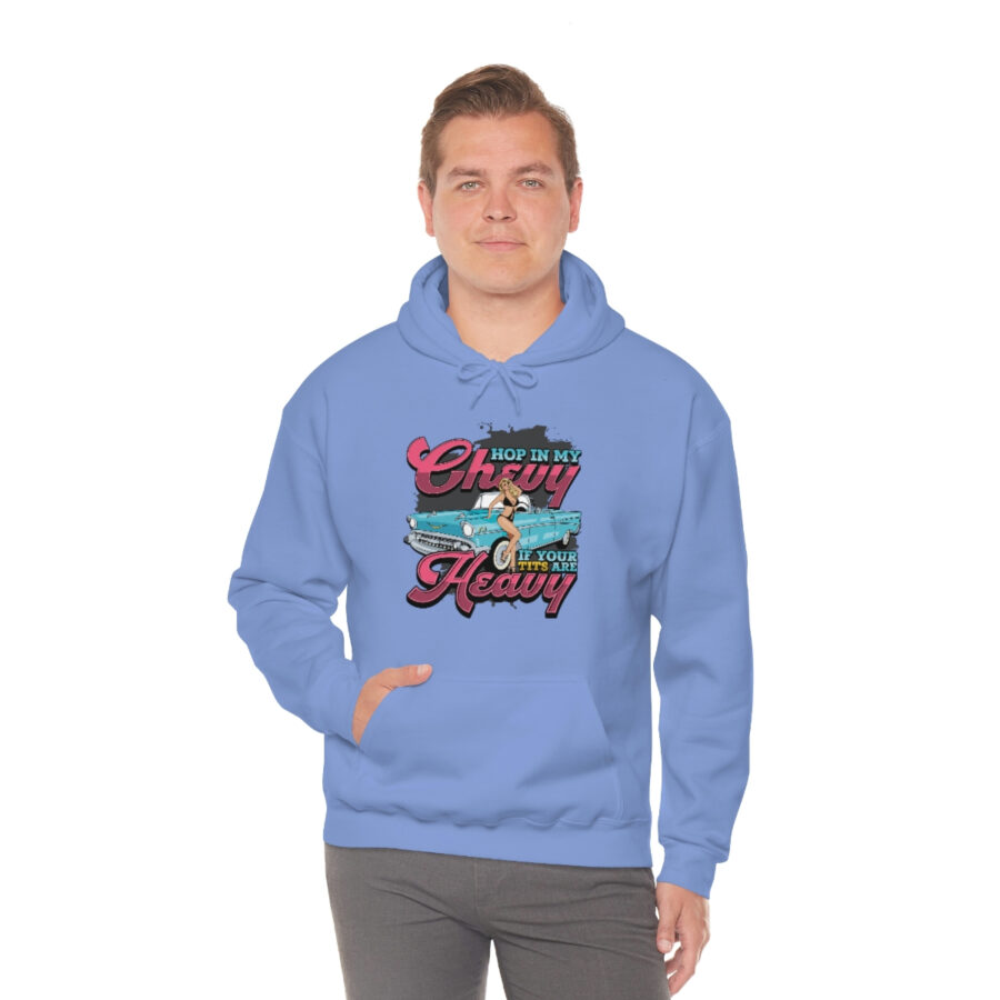 "Hop in my Chevy if your Tits are Heavy" Unisex Heavy Blend™ Hooded Sweatshirt - Image 53