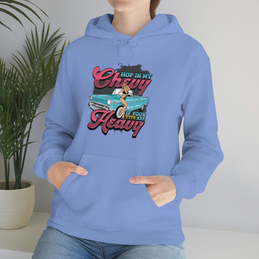 "Hop in my Chevy if your Tits are Heavy" Unisex Heavy Blend™ Hooded Sweatshirt - Image 54