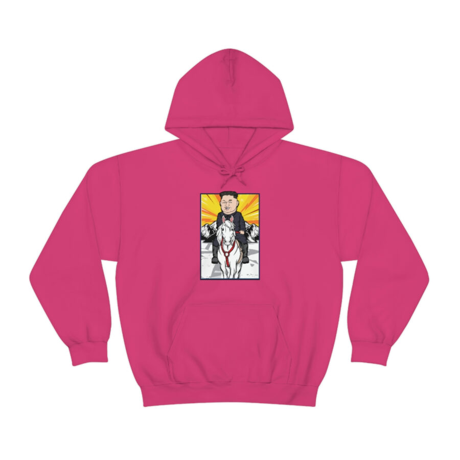 Kim Jung Un Riding White Horse Unisex Heavy Blend™ Hooded Sweatshirt - Image 89