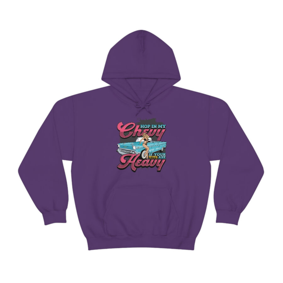 "Hop in my Chevy if your Tits are Heavy" Unisex Heavy Blend™ Hooded Sweatshirt - Image 65