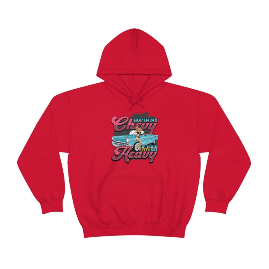 "Hop in my Chevy if your Tits are Heavy" Unisex Heavy Blend™ Hooded Sweatshirt - Image 89