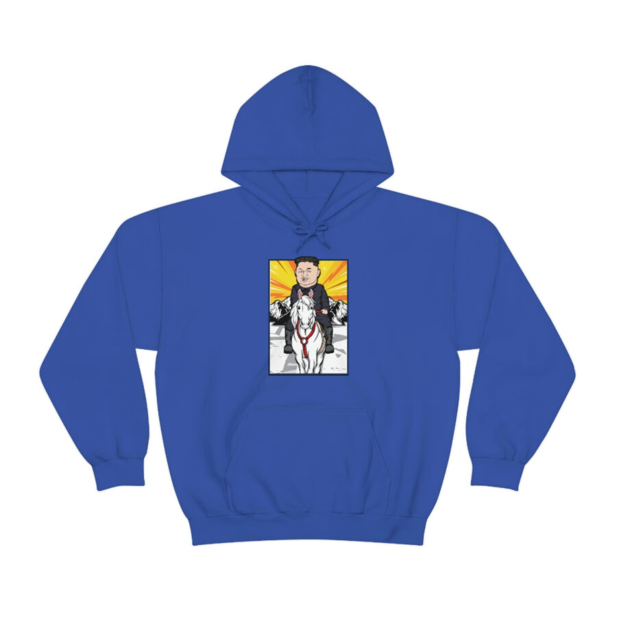 Kim Jung Un Riding White Horse Unisex Heavy Blend™ Hooded Sweatshirt - Image 65