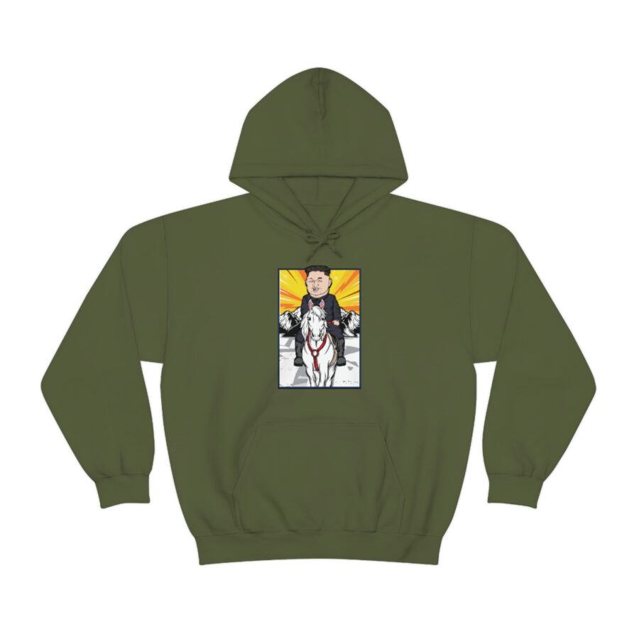 Kim Jung Un Riding White Horse Unisex Heavy Blend™ Hooded Sweatshirt - Image 25