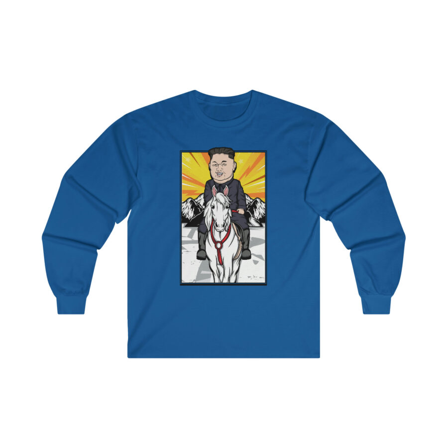 Kim Jung Un Riding White Horse Ultra Cotton Long Sleeve Tee - Image 13