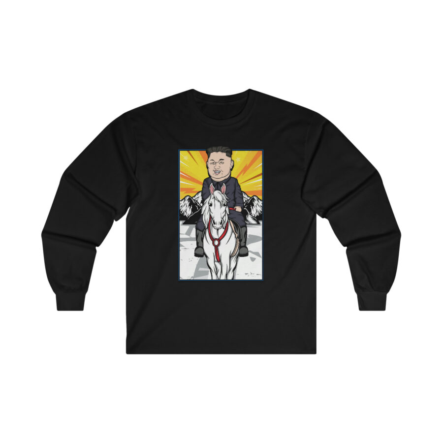 Kim Jung Un Riding White Horse Ultra Cotton Long Sleeve Tee - Image 4