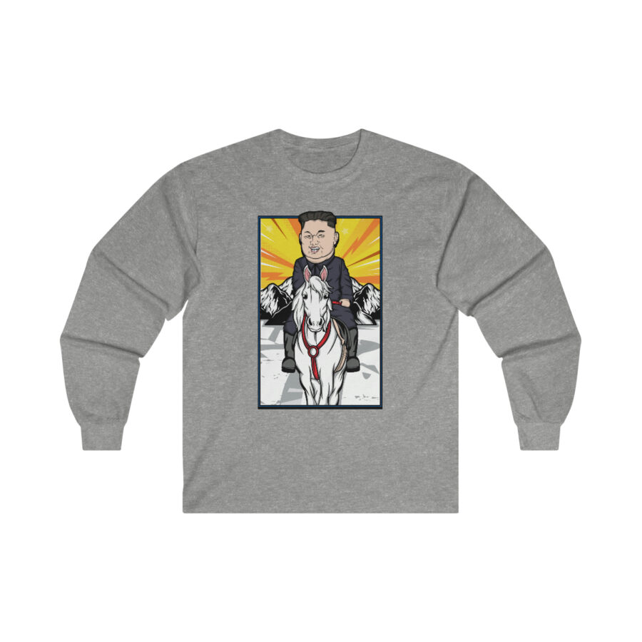 Kim Jung Un Riding White Horse Ultra Cotton Long Sleeve Tee - Image 5
