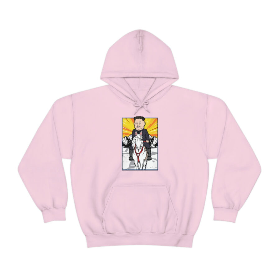 Kim Jung Un Riding White Horse Unisex Heavy Blend™ Hooded Sweatshirt - Image 81