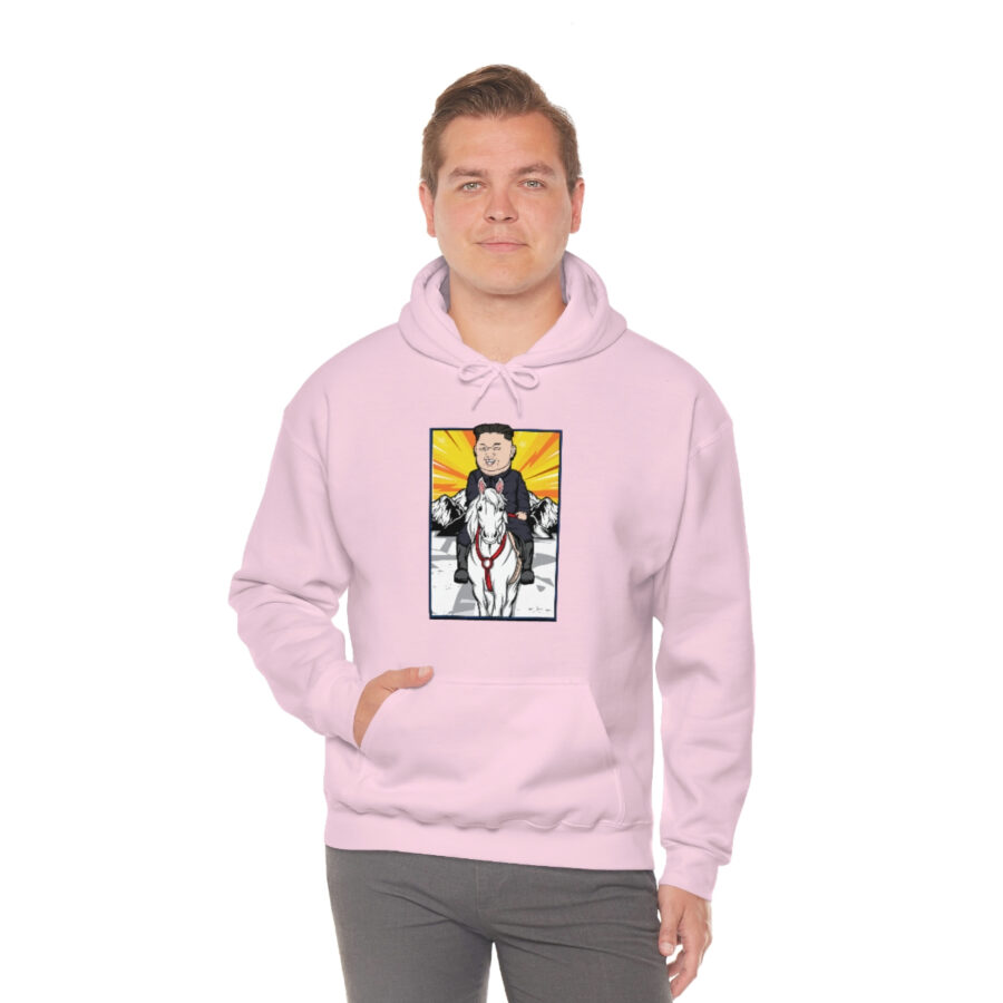 Kim Jung Un Riding White Horse Unisex Heavy Blend™ Hooded Sweatshirt - Image 85