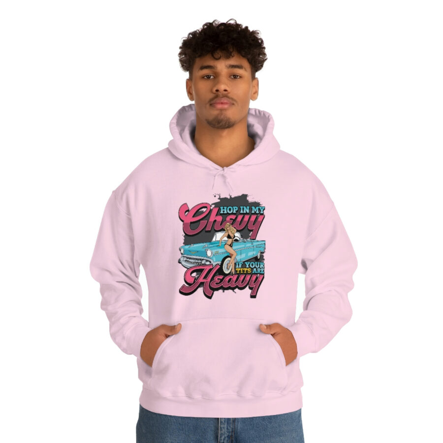 "Hop in my Chevy if your Tits are Heavy" Unisex Heavy Blend™ Hooded Sweatshirt - Image 75