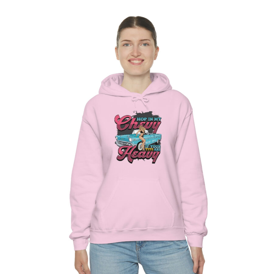 "Hop in my Chevy if your Tits are Heavy" Unisex Heavy Blend™ Hooded Sweatshirt - Image 76
