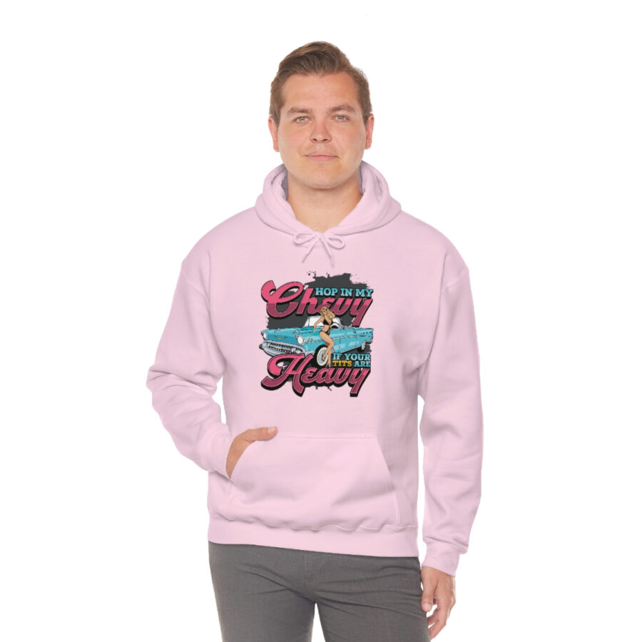 "Hop in my Chevy if your Tits are Heavy" Unisex Heavy Blend™ Hooded Sweatshirt - Image 77
