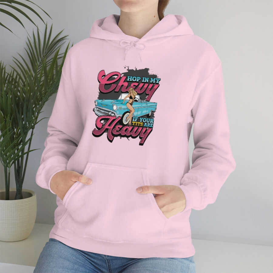 "Hop in my Chevy if your Tits are Heavy" Unisex Heavy Blend™ Hooded Sweatshirt - Image 78