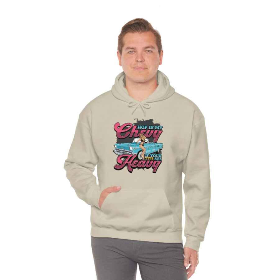 "Hop in my Chevy if your Tits are Heavy" Unisex Heavy Blend™ Hooded Sweatshirt - Image 21