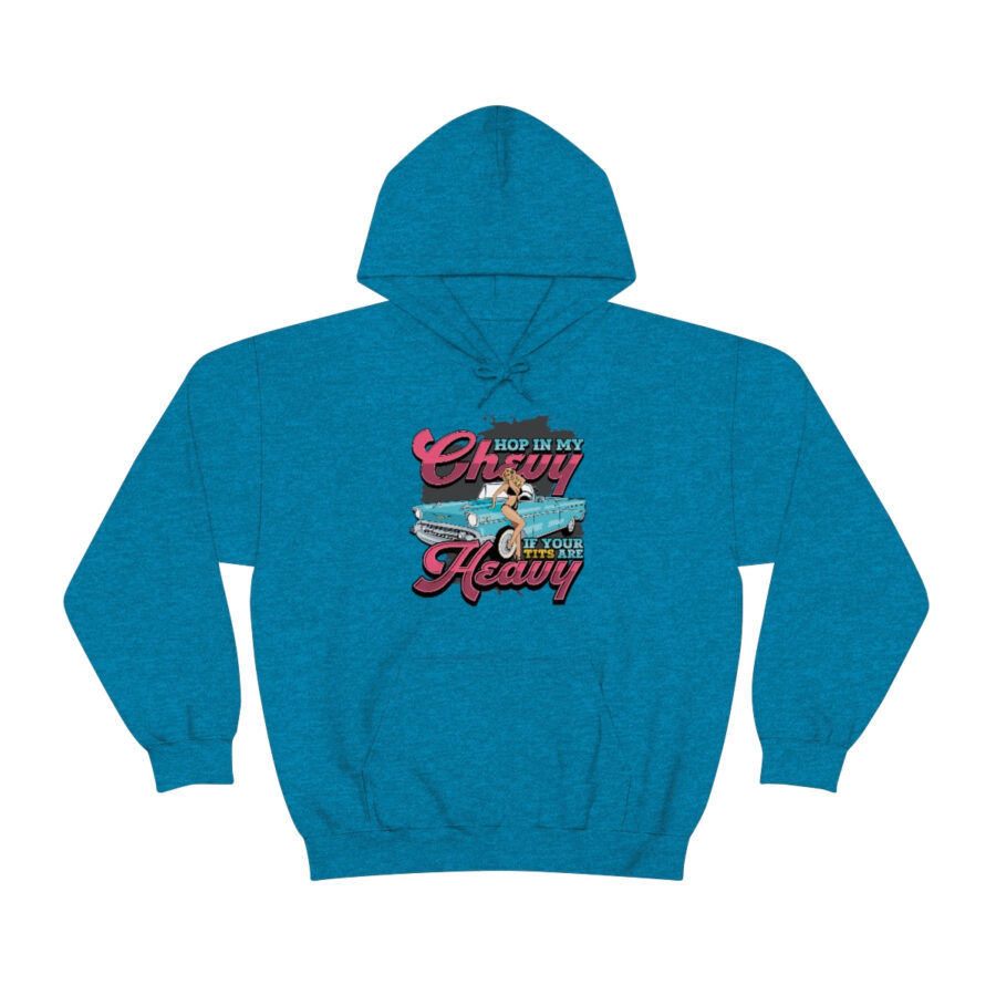 "Hop in my Chevy if your Tits are Heavy" Unisex Heavy Blend™ Hooded Sweatshirt - Image 57