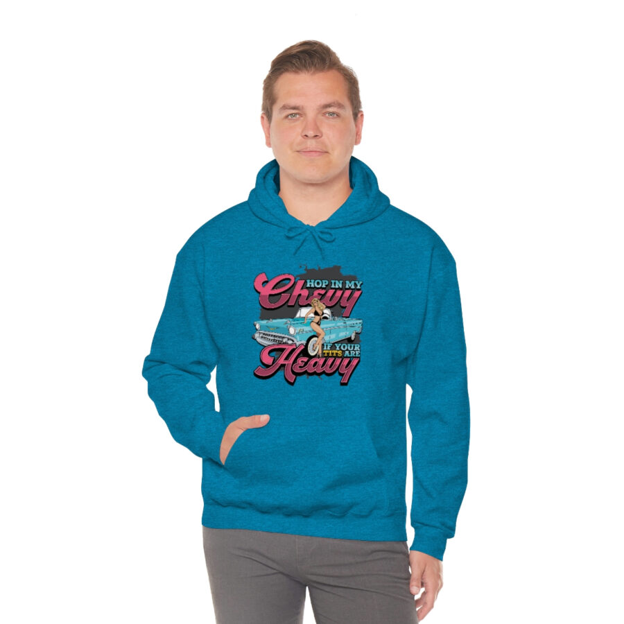 "Hop in my Chevy if your Tits are Heavy" Unisex Heavy Blend™ Hooded Sweatshirt - Image 61