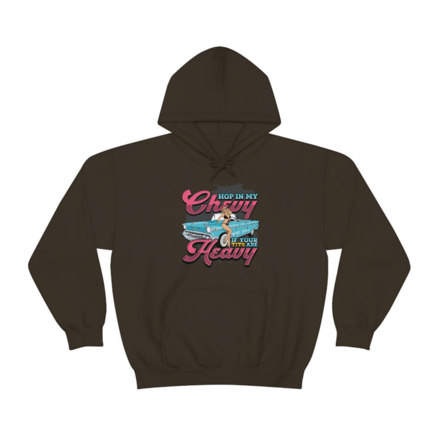 "Hop in my Chevy if your Tits are Heavy" Unisex Heavy Blend™ Hooded Sweatshirt - Image 33