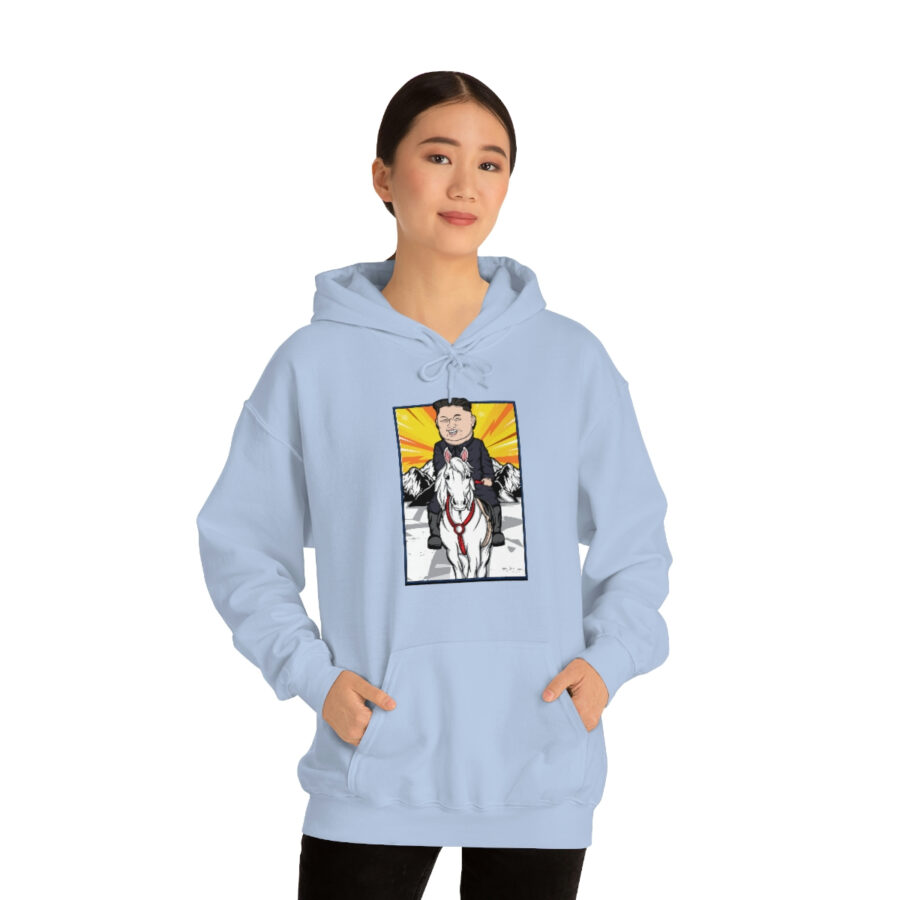 Kim Jung Un Riding White Horse Unisex Heavy Blend™ Hooded Sweatshirt - Image 42