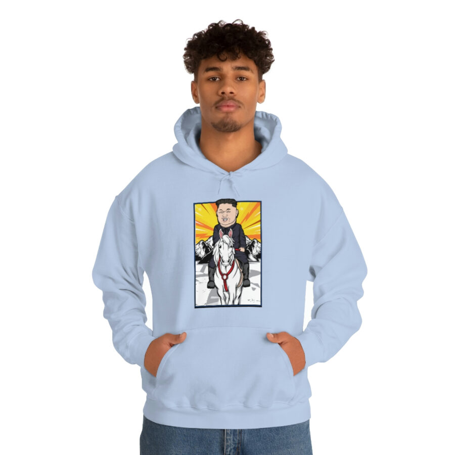 Kim Jung Un Riding White Horse Unisex Heavy Blend™ Hooded Sweatshirt - Image 43