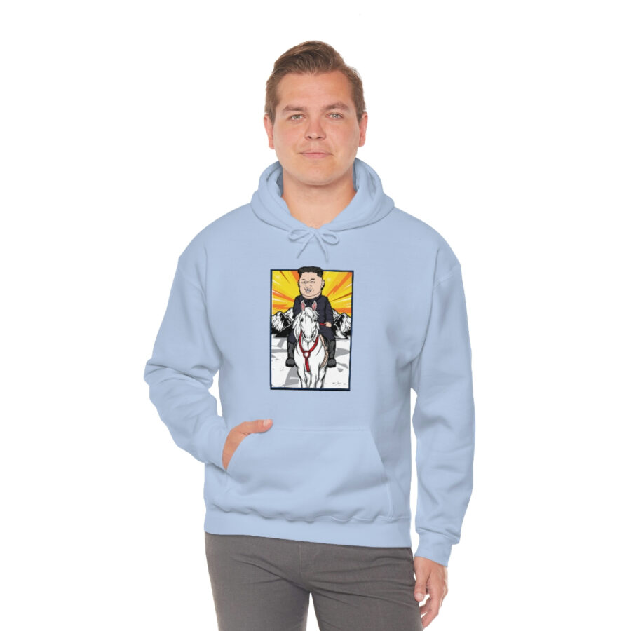 Kim Jung Un Riding White Horse Unisex Heavy Blend™ Hooded Sweatshirt - Image 45