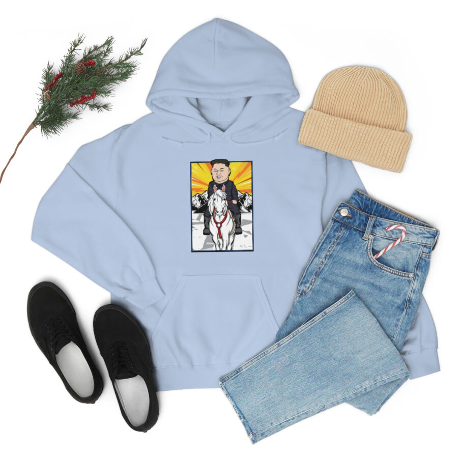 Kim Jung Un Riding White Horse Unisex Heavy Blend™ Hooded Sweatshirt - Image 47