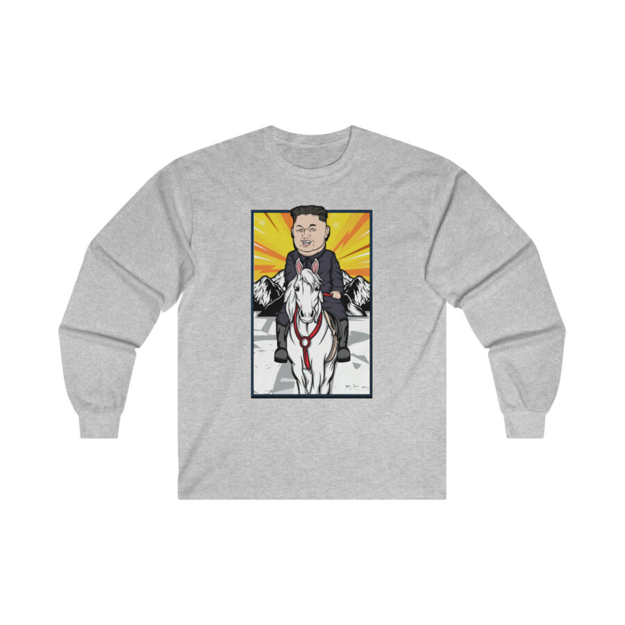 Kim Jung Un Riding White Horse Ultra Cotton Long Sleeve Tee - Image 3