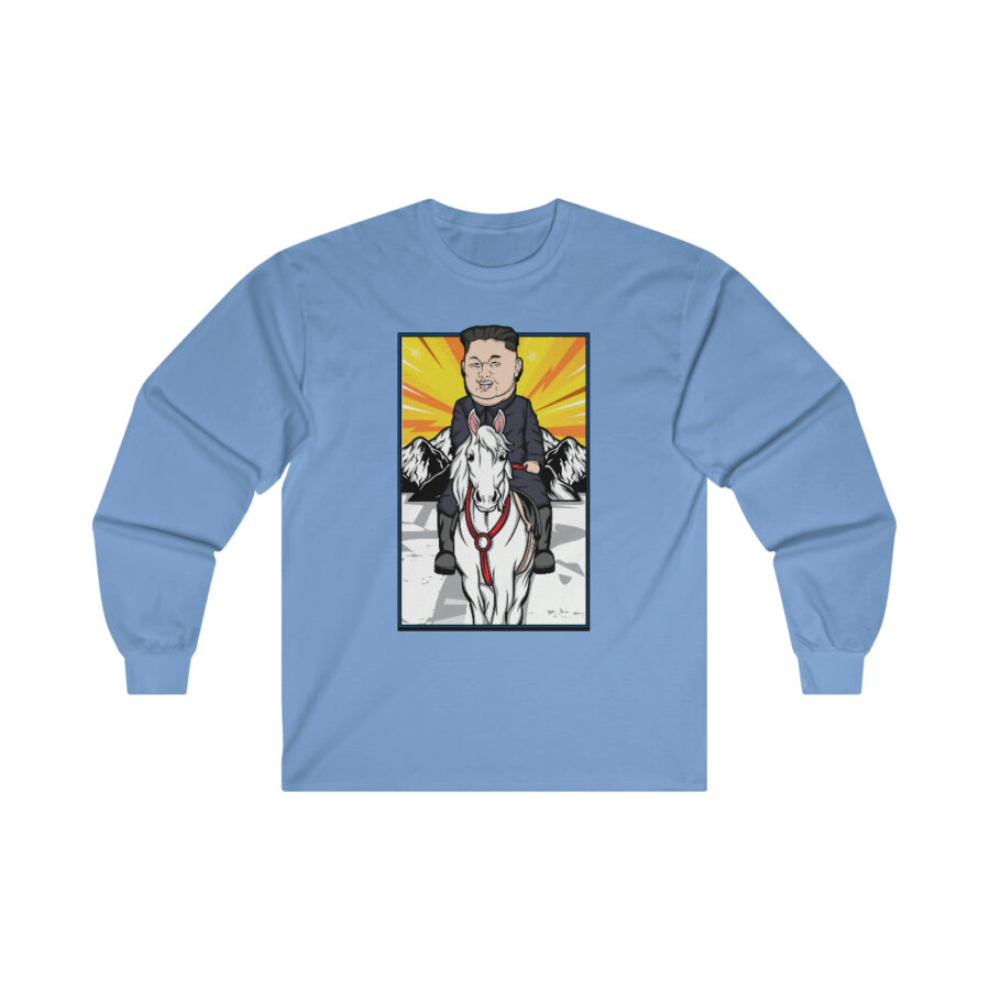 Kim Jung Un Riding White Horse Ultra Cotton Long Sleeve Tee - Image 12