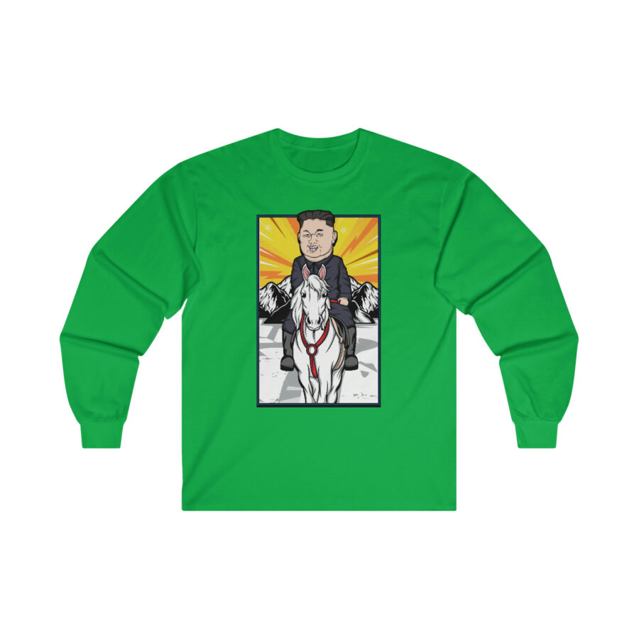 Kim Jung Un Riding White Horse Ultra Cotton Long Sleeve Tee - Image 10