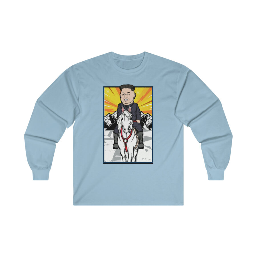 Kim Jung Un Riding White Horse Ultra Cotton Long Sleeve Tee - Image 11