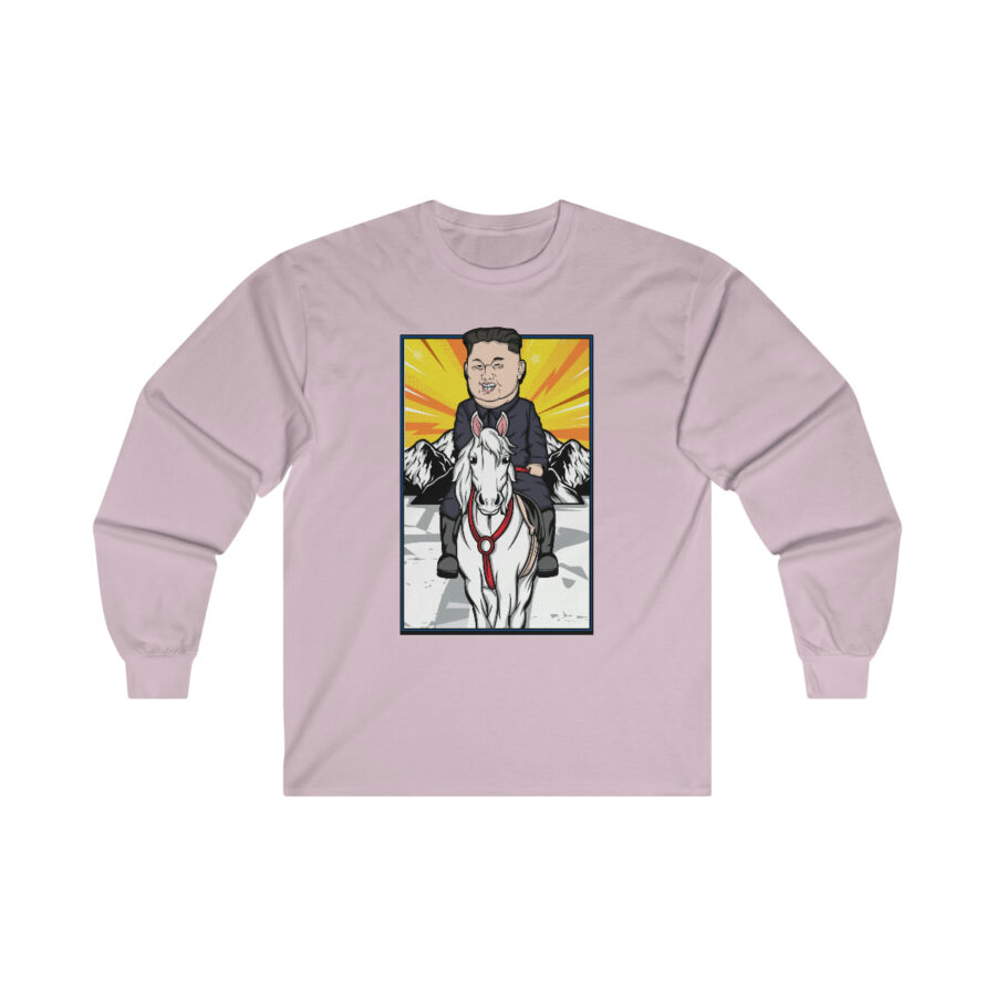 Kim Jung Un Riding White Horse Ultra Cotton Long Sleeve Tee - Image 16