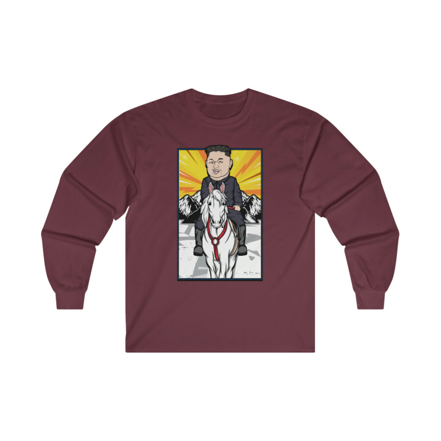 Kim Jung Un Riding White Horse Ultra Cotton Long Sleeve Tee - Image 7