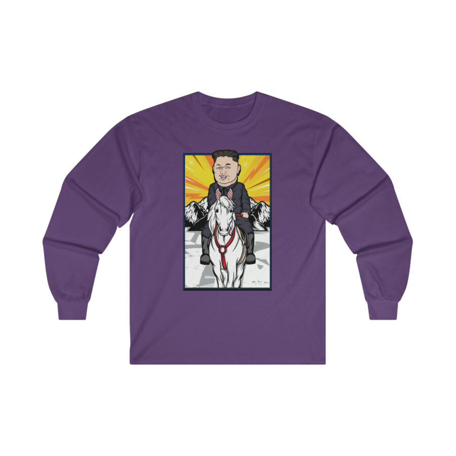 Kim Jung Un Riding White Horse Ultra Cotton Long Sleeve Tee - Image 15