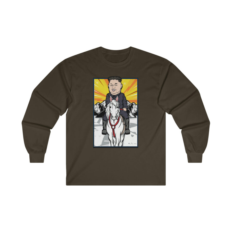Kim Jung Un Riding White Horse Ultra Cotton Long Sleeve Tee - Image 8