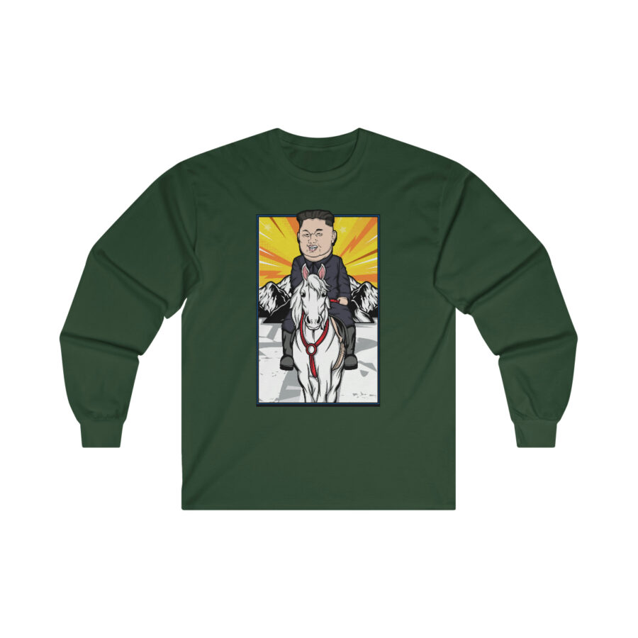 Kim Jung Un Riding White Horse Ultra Cotton Long Sleeve Tee - Image 9