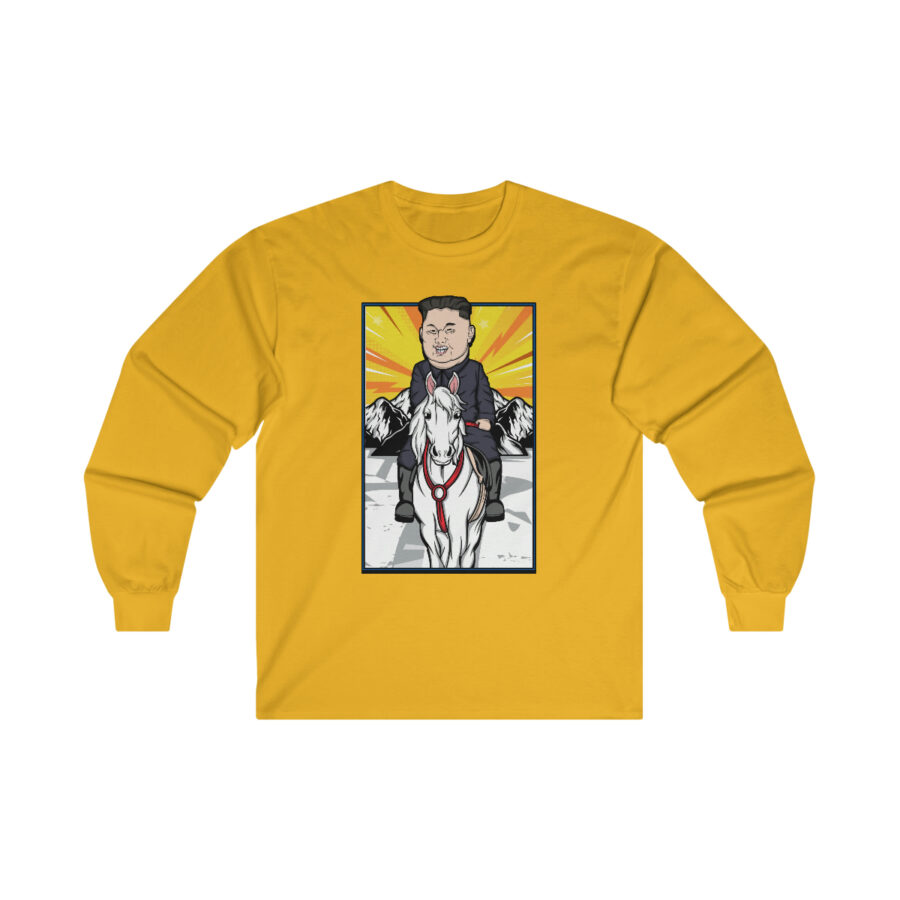 Kim Jung Un Riding White Horse Ultra Cotton Long Sleeve Tee - Image 6