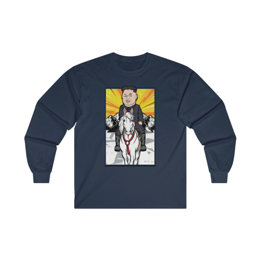 Kim Jung Un Riding White Horse Ultra Cotton Long Sleeve Tee - Image 14