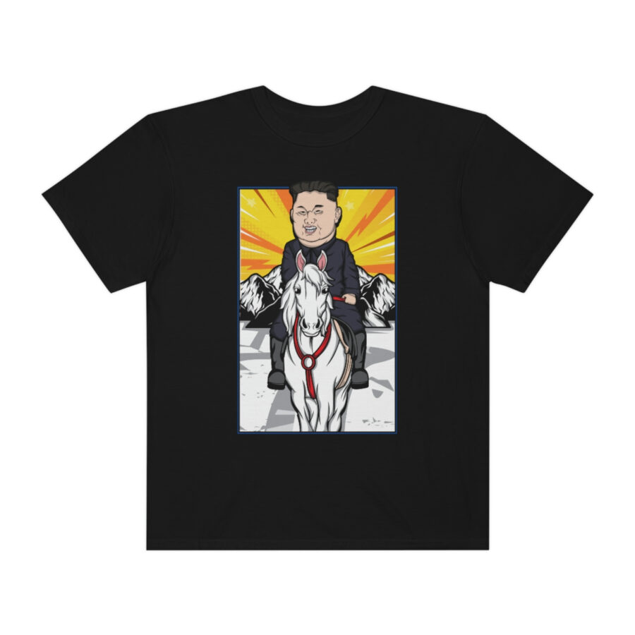 Kim Jung Un Riding White Horse T-Shirt - Image 19