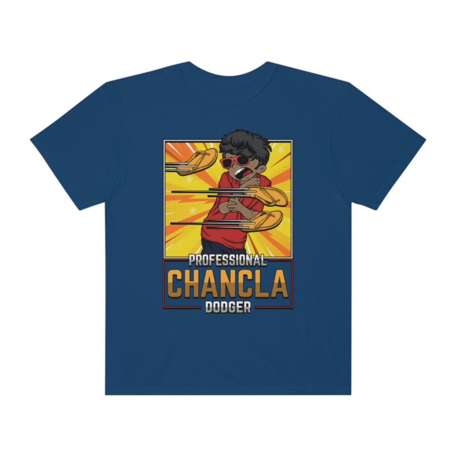 Fun and Vintage Chancla Dodging T-Shirt Parody Tee - Image 16